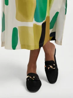 Flat Slip On Loafer with Chain Detail