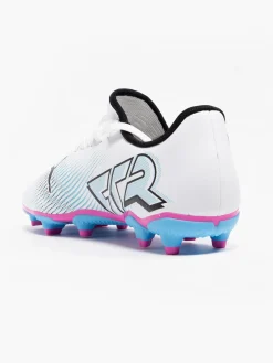 Future 7 Play FG/AG White/Pink/Blue Juniors Football Boots