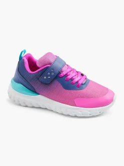 Girls Fuschia/ Dark Blue Velcro Trainer