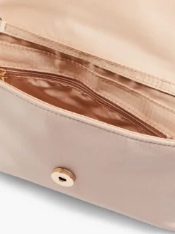 Gold Dimante Panelled Clutch Bag with Chain Strap