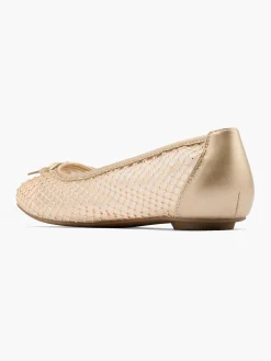 Gold Mesh Embellished Ballet Pump