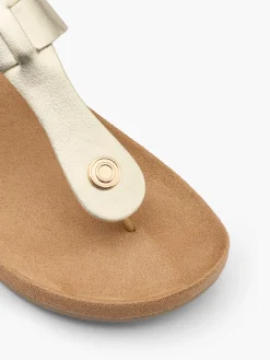 Gold Toe Post Footbed Flat Sandal