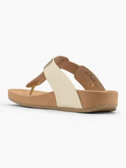 Gold Toe Post Footbed Flat Sandal