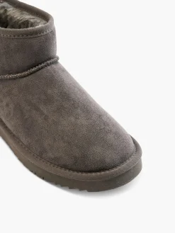 Grey Ankle Mini Boot with Diamante Detail