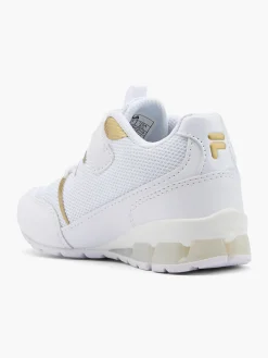Infant Boys White/Gold Velcro Trainers