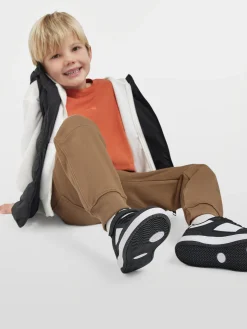 Junior Boy Black & White Trainers