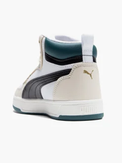 Junior Boys Puma White/Green Caven 2.0 Mid PS Trainers