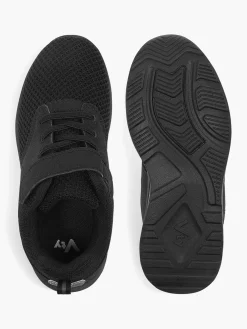 Junior Boys VTY Black Touch-strap Trainers