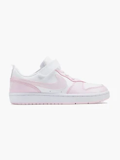 Junior Court Borough White/Pink Low Recraft Trainers
