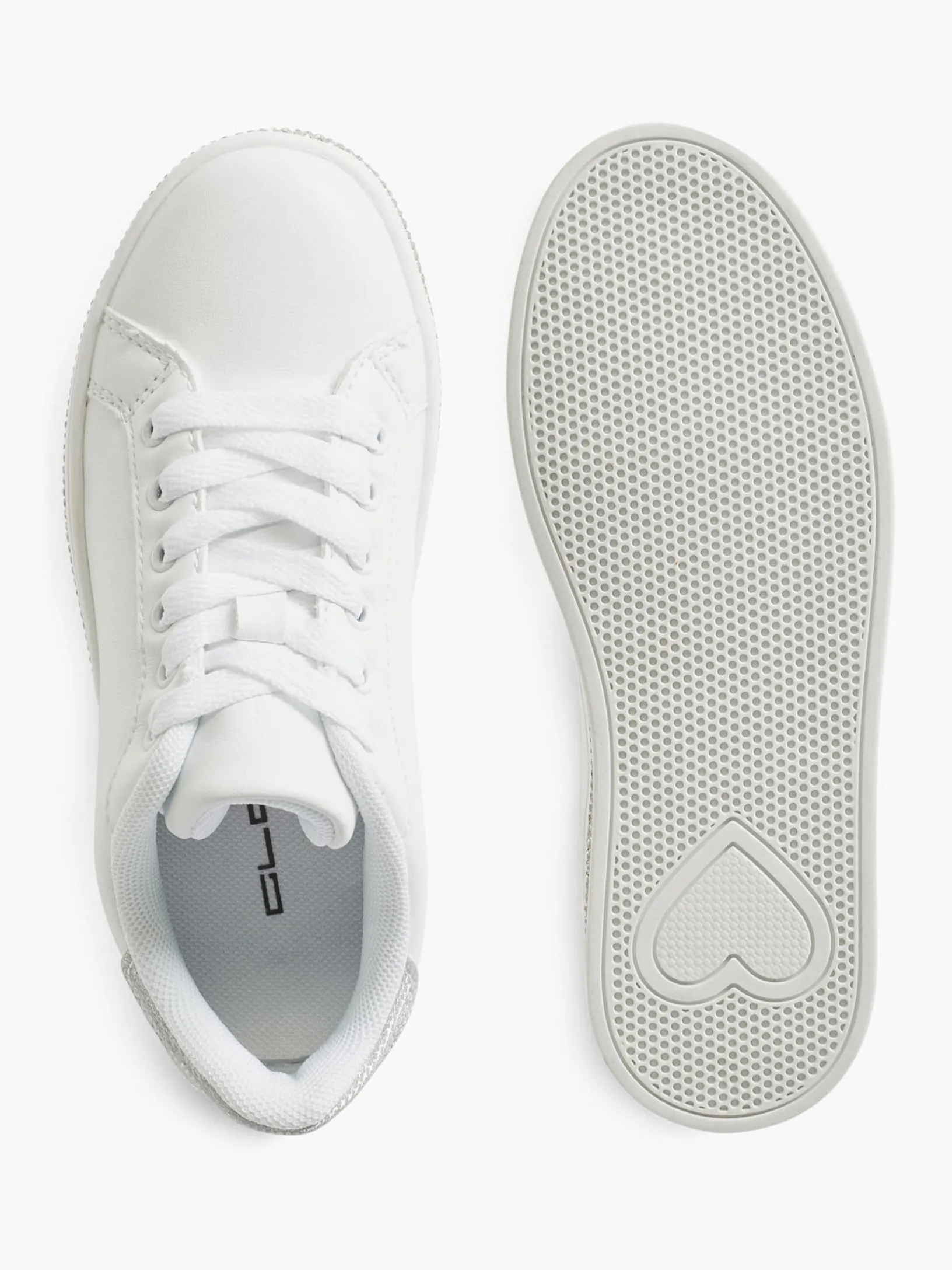 Junior Girl White Jewel Detail Casual Shoes