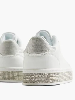 Junior Girl White Jewel Detail Casual Shoes