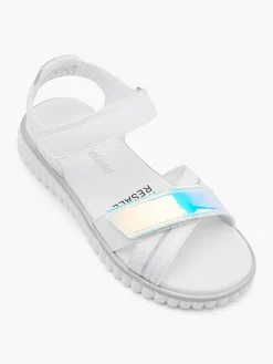Junior Girl White/Silver Sandal