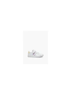 Junior Girls Adidas White Grand Court EL C Iridescent Stripe Trainers