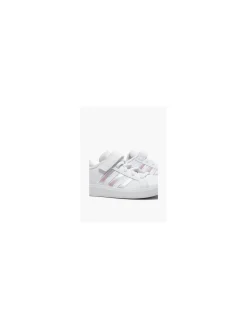 Junior Girls Adidas White Grand Court EL C Iridescent Stripe Trainers