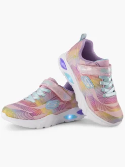 Junior Girls Skechers Pink Light Up Trainers