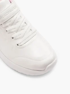 Junior Girls Skechers White/Metallic Memory Foam Trainers