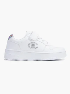 Junior Girls White Rebound Platform Metal Trainers