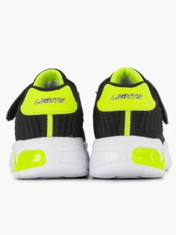 Junior Skechers Black/Green Trainers