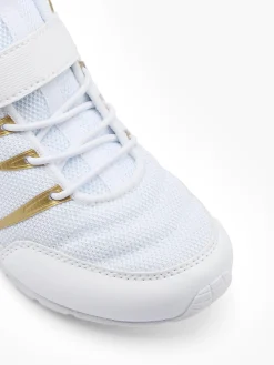 Junior White/Gold Velcro Trainers