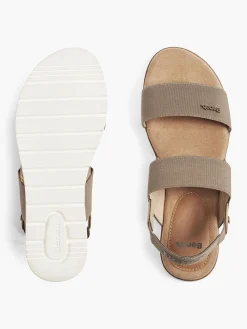 Khaki Bench Wedge Sandals