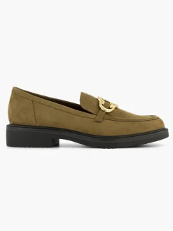 Khaki Loafer with Metallic Detail