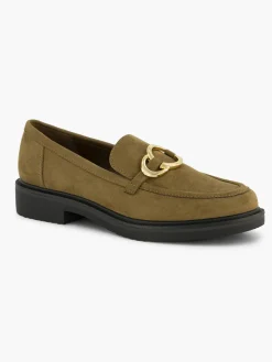Khaki Loafer with Metallic Detail