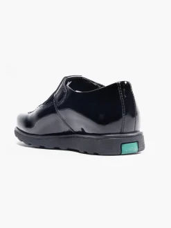 Kickers Junior Girl Black Patent Leather School Shoes