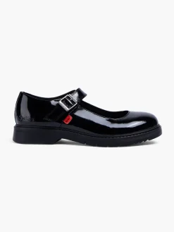 Kickers Teen Girl Black Patent Leather School Shoes