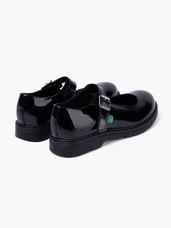 Kickers Teen Girl Black Patent Leather School Shoes