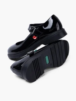 Kickers Teen Girl Black Patent Leather School Shoes