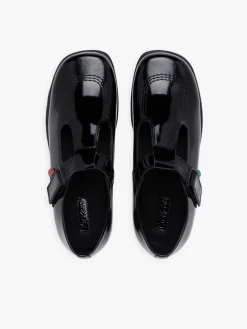 Kickers Teen Girl Black Patent Leather School Shoes
