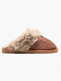 Ladies Animal Print Mule Slippers