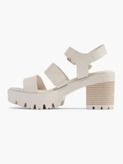 Ladies Beige Chunky Gladiator Heeled Sandal