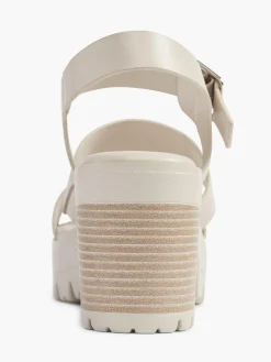 Ladies Beige Chunky Gladiator Heeled Sandal