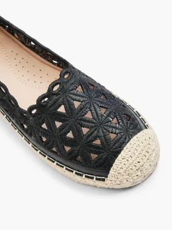 Ladies Black & Beige Espadrille