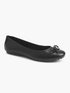 Ladies Black Ballerina Shoe with Bow Detail