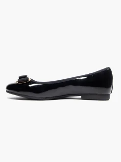 Ladies Black Bow Detail Ballerinas