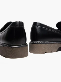 Ladies Black Chunky Tassel Loafers