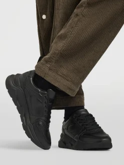 Ladies Black Chunky Trainer