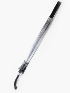 Ladies Black Floral Umbrella