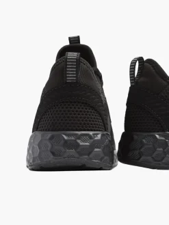 Ladies Black Lace Up Bench Casual Trainers