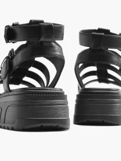 Ladies Black Platform Gladiator Sandal