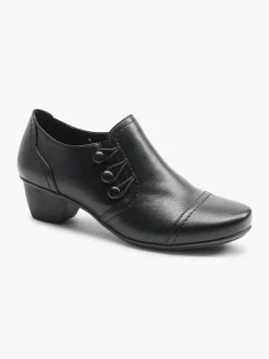 Ladies Black Slip On Heeled Shoe