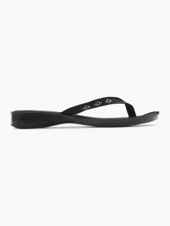 Ladies Blue Fin Black Flip-Flop