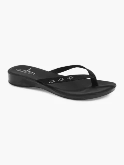 Ladies Blue Fin Black Flip-Flop