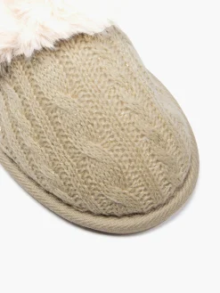 Ladies Cable Knit Slippers