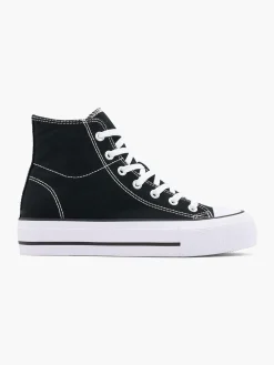 Ladies Canvas Hi-Tops Trainers Black