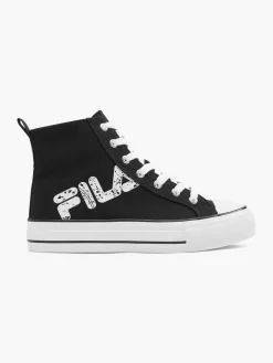Ladies Fila Black Lace-up Canvas Hi-tops