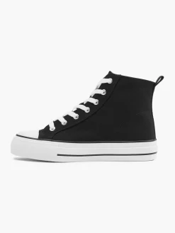 Ladies Fila Black Lace-up Canvas Hi-tops