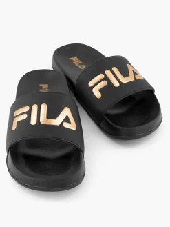 Ladies Fila Black Slides